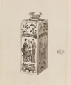 'A Chinese porcelain square canister'