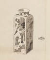 'A Chinese porcelain square canister'