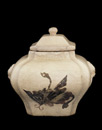 Lidded jar with design of butterflies