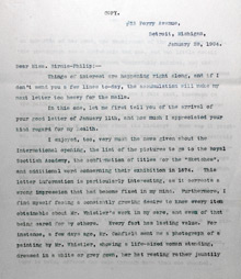 Charles Lang Freer to Rosalind Birnie Philip, January 28, 1904