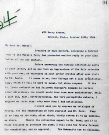 Charles Lang Freer to Charles Morse, October 12, 1904
