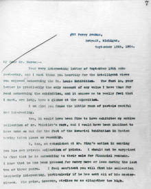 Charles Lang Freer to Charles Morse, September 15, 1904