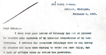 Charles Lang Freer to Charles Morse January 28, 1905