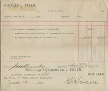 Invoice from Charles Lang Freer to George Swain, June 17, 1908