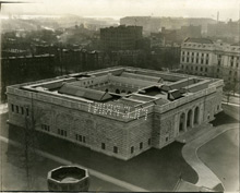 An aerial view of the Freer Gallery of Art c. 1923