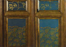West Wall, after cleaning, varnishing, and conservation treatment; before and after inpainting