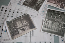 Archival photographs and elevations that guided the reinstallation