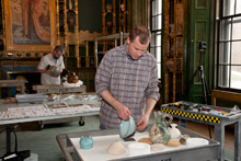 Freer staff installs The Peacock Room Comes to America, March 2011